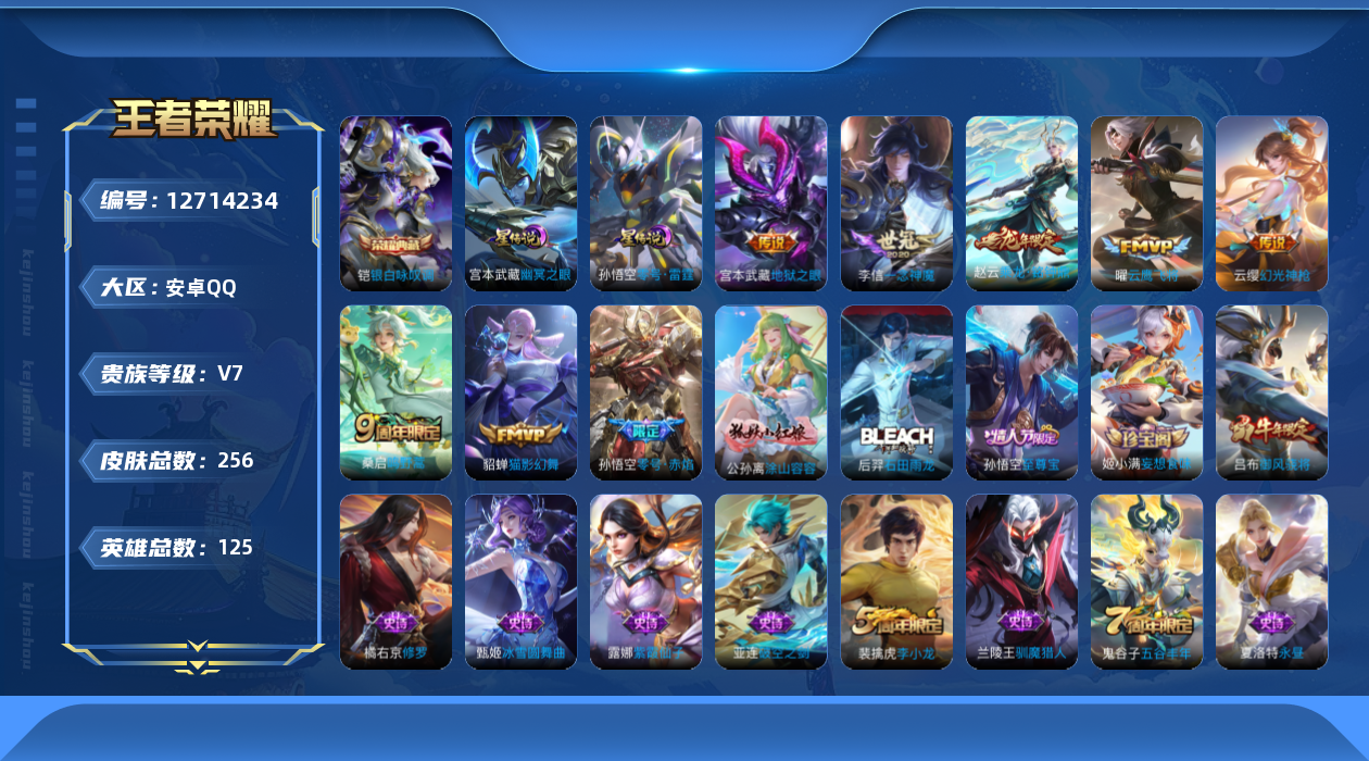 WZQM3340439王者荣耀账号详情图13