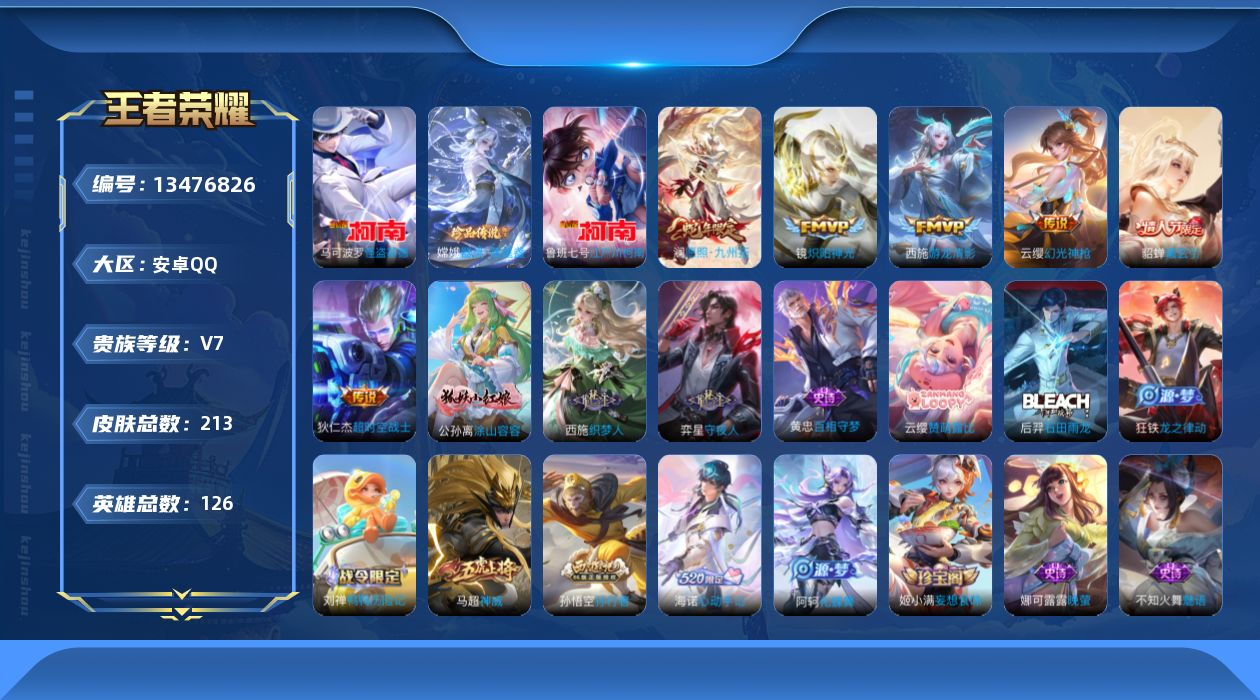 WZQM3357256王者荣耀账号详情图14