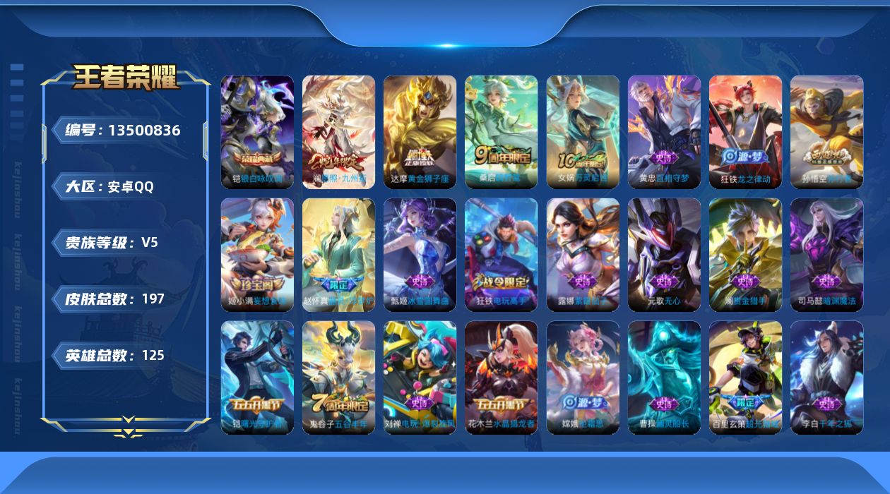 WZQM3358526王者荣耀账号详情图13 WZQM3358526王者荣耀账号详情图13