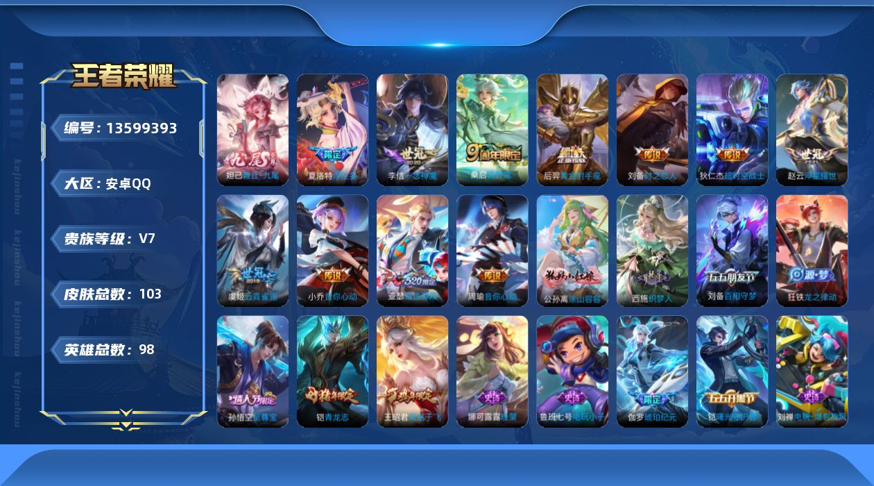 WZQM3365058王者荣耀账号详情图13