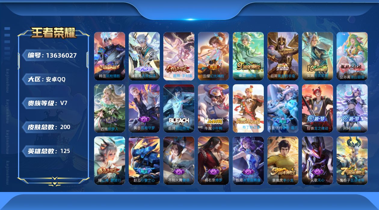 WZQM3370793王者荣耀账号详情图16