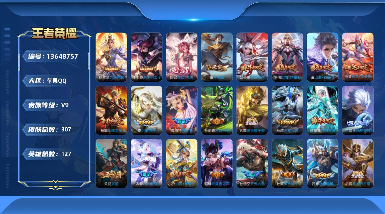 WZQM3371232王者荣耀账号详情图14