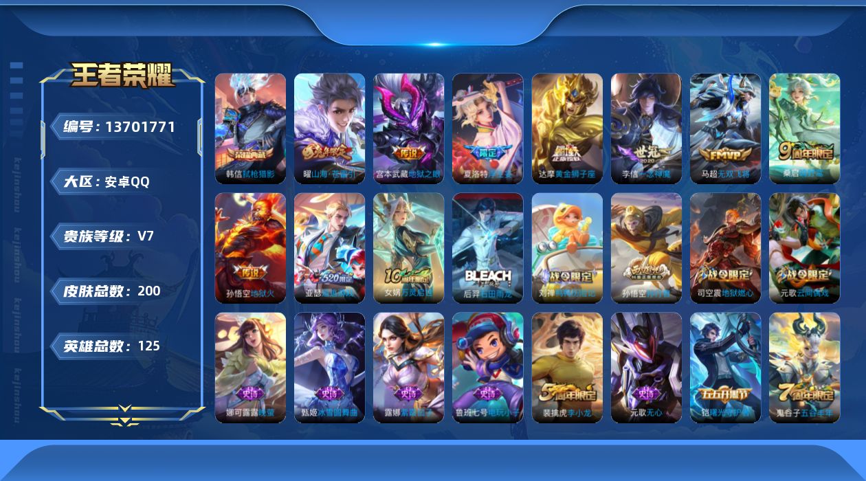 WZQM3372718王者荣耀账号详情图18