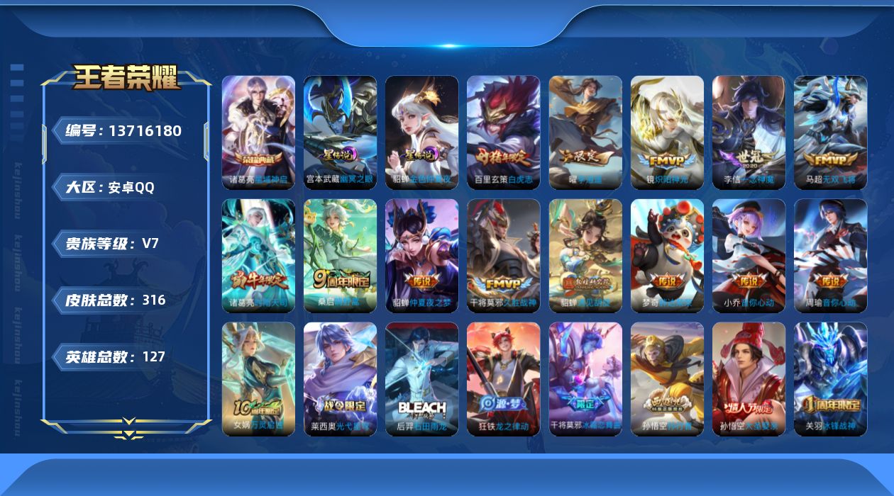 WZQM3372983王者荣耀账号详情图19