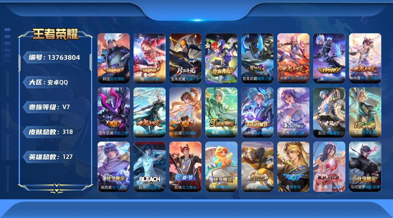 WZQM3375146王者荣耀账号详情图22