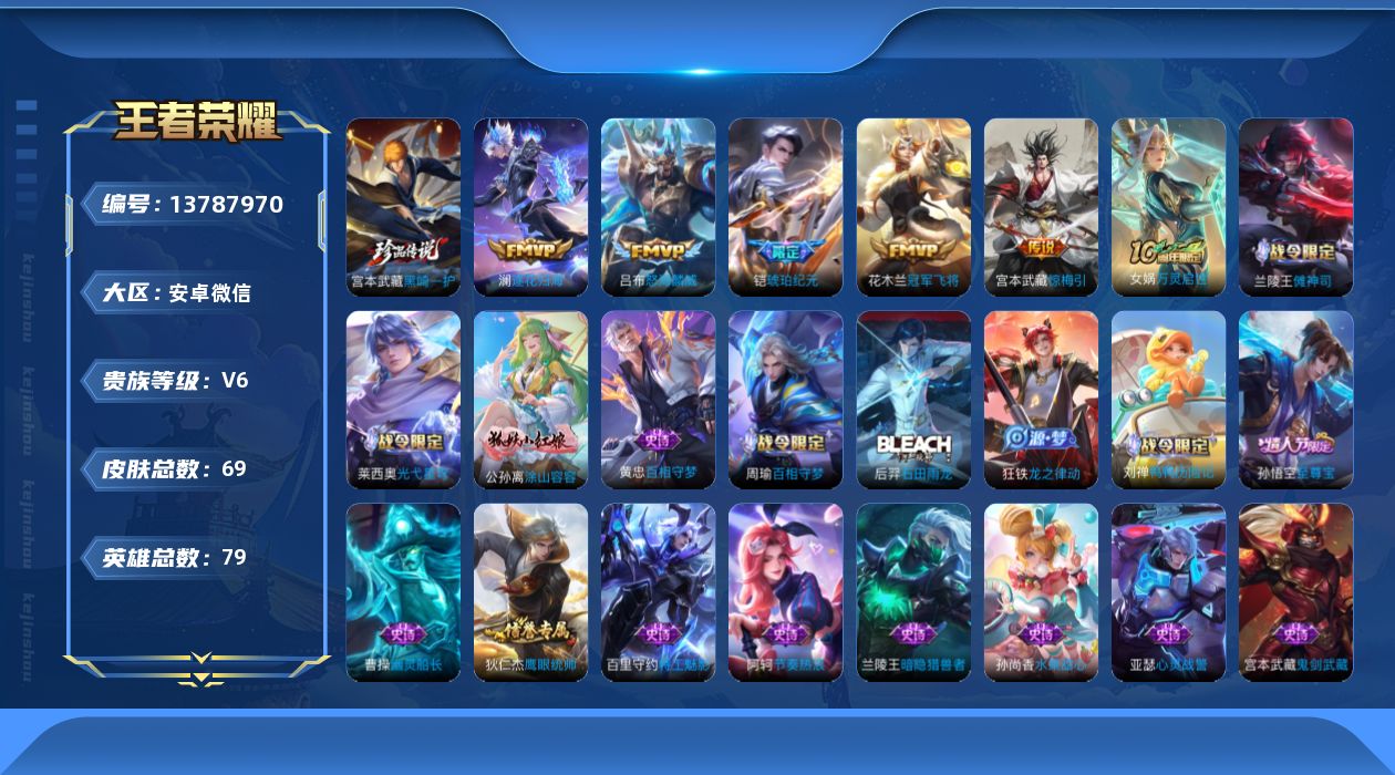 WZQM3375656王者荣耀账号详情图13