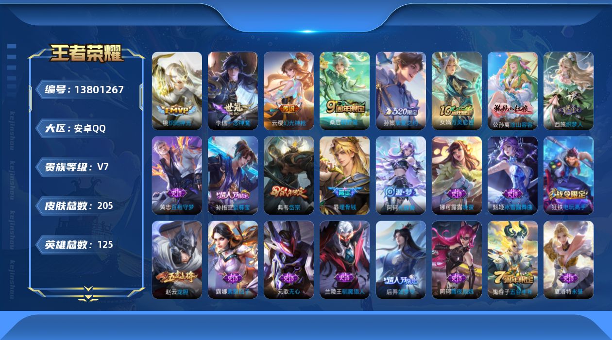 WZQM3375950王者荣耀账号详情图14