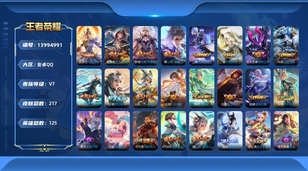 WZQM3385491王者荣耀账号详情图14