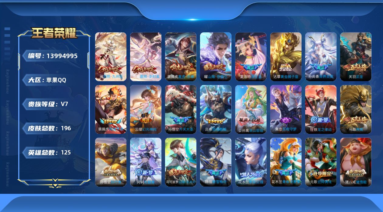 WZQM3385492王者荣耀账号详情图14