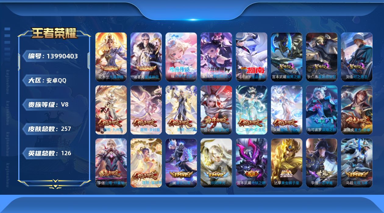 WZQM3385181王者荣耀账号详情图16