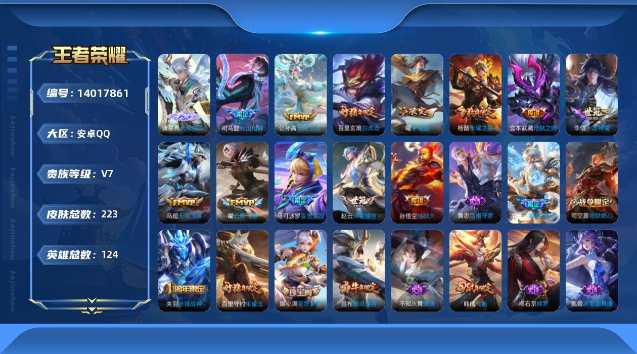 WZQM3386845王者荣耀账号详情图13