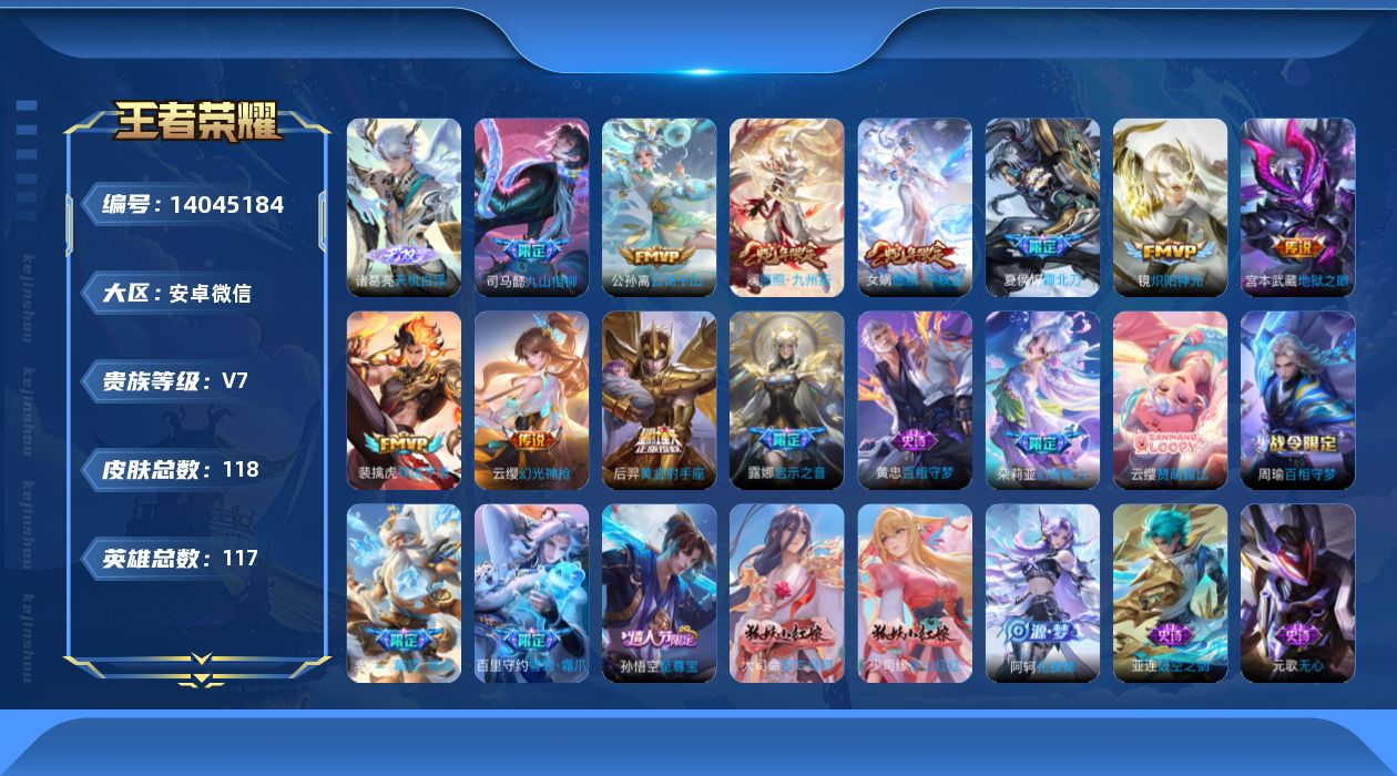 WZQM3388159王者荣耀账号详情图14