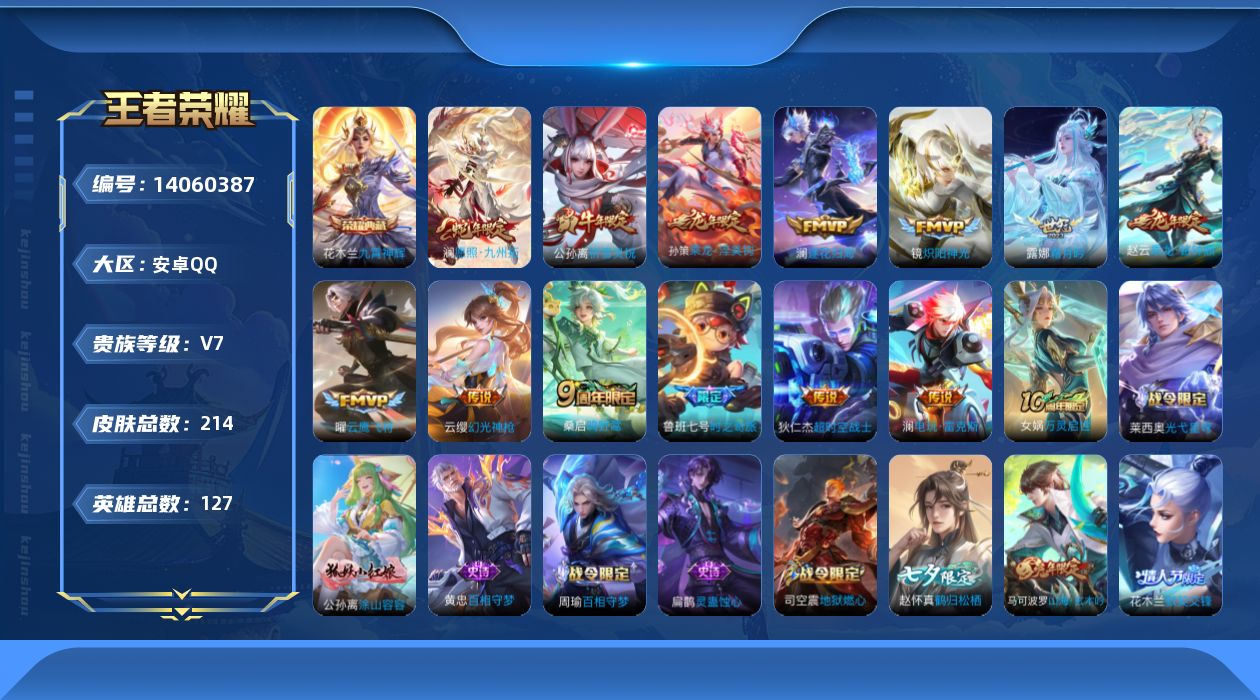 WZQM3390059王者荣耀账号详情图18