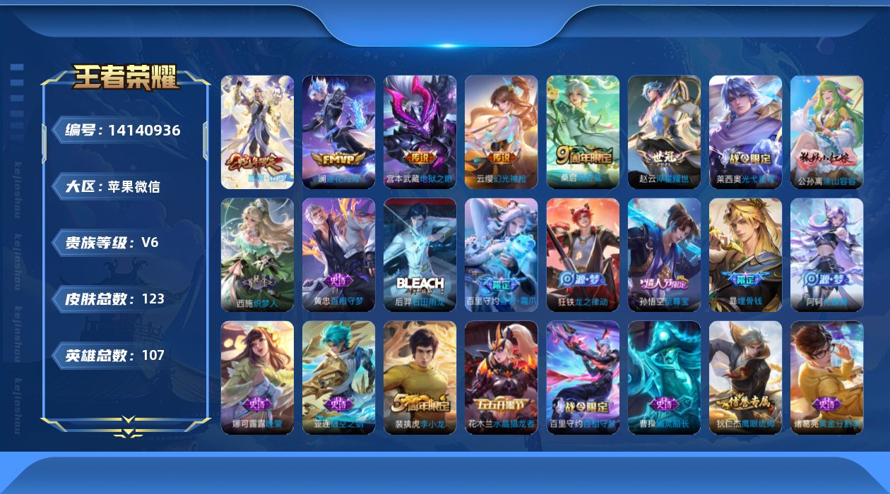 WZCMW3393970王者荣耀账号详情图14