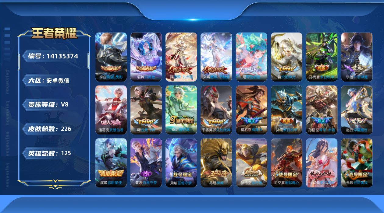 WZQM3393710王者荣耀账号详情图16