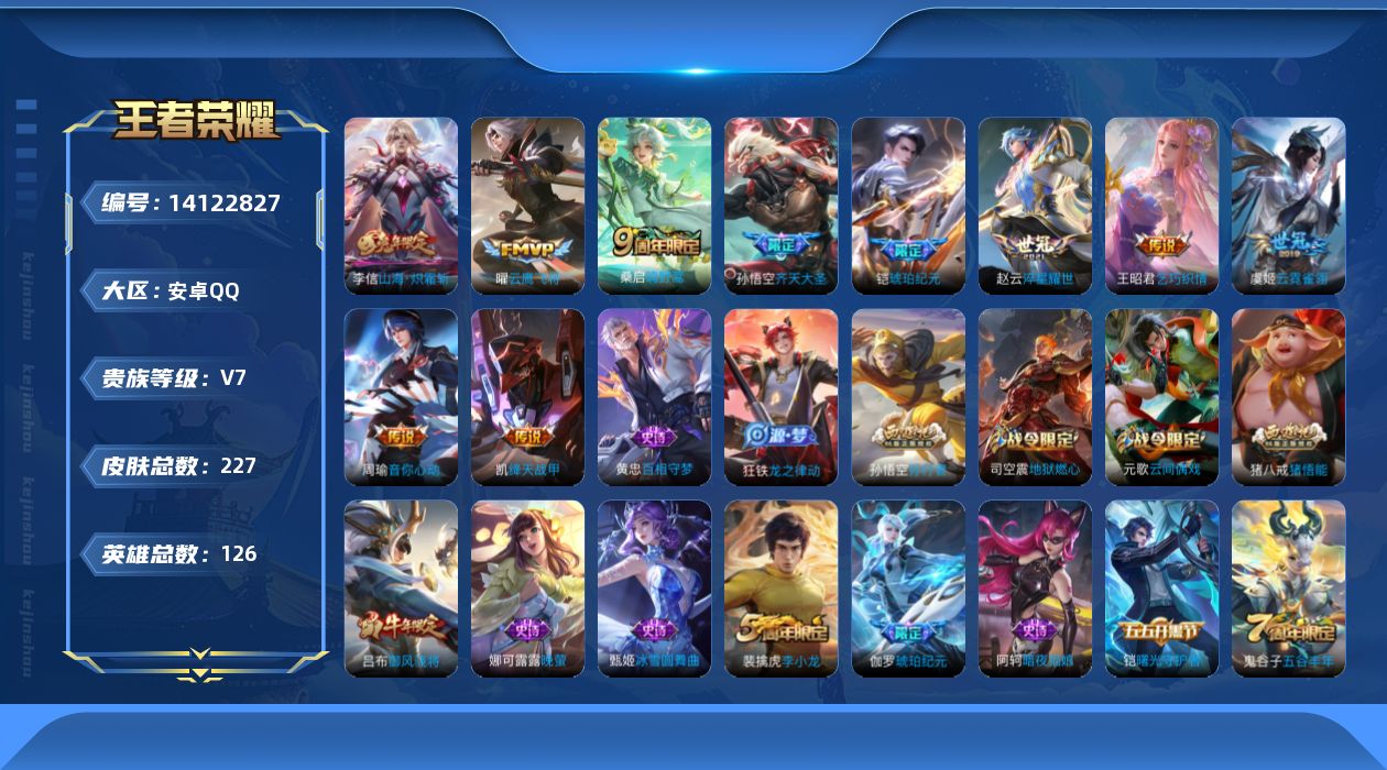 WZCMW3393009王者荣耀账号详情图13