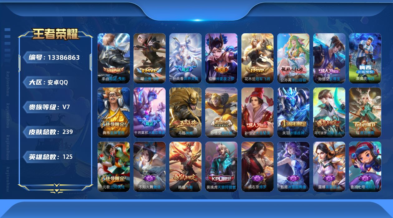 WZQM3351187王者荣耀账号详情图14