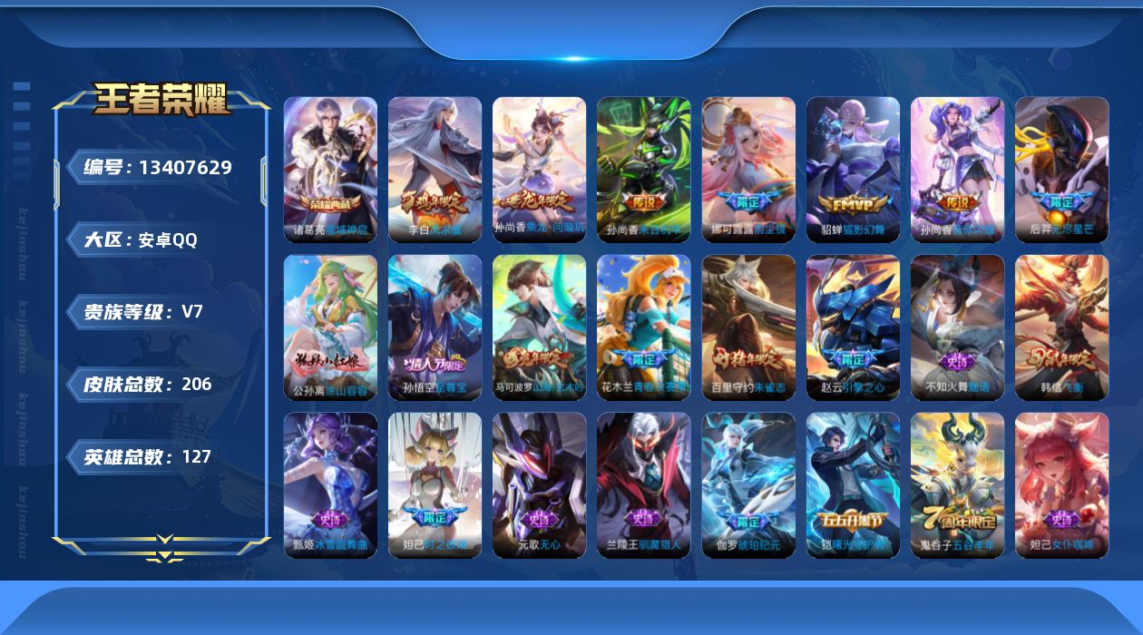 WZQM3352781王者荣耀账号详情图13