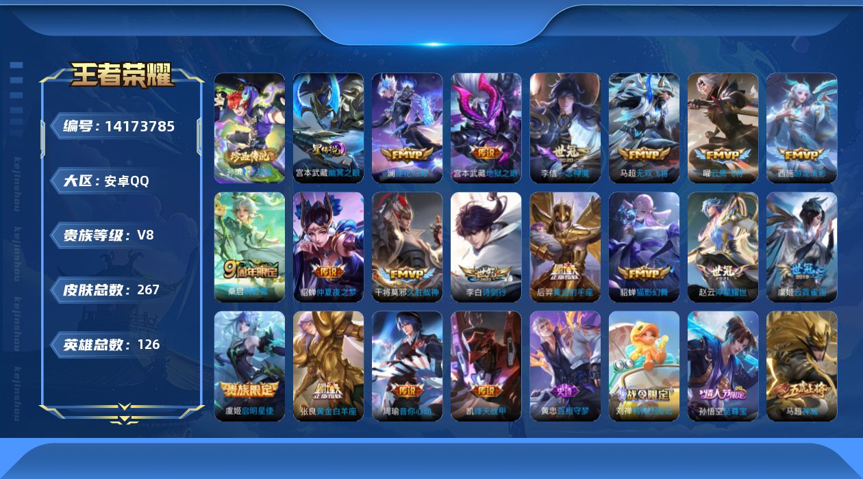 WZQM3395906王者荣耀账号详情图14