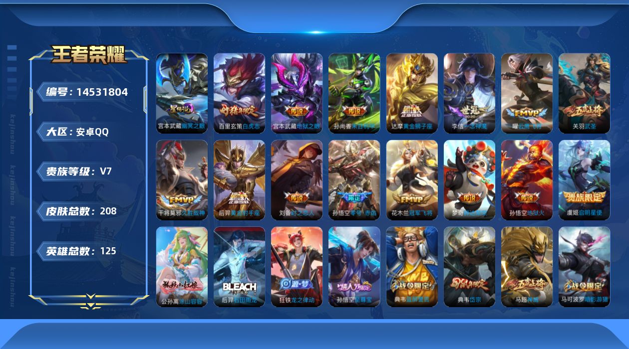 WZQM3433174王者荣耀账号详情图18 WZQM3433174王者荣耀账号详情图18
