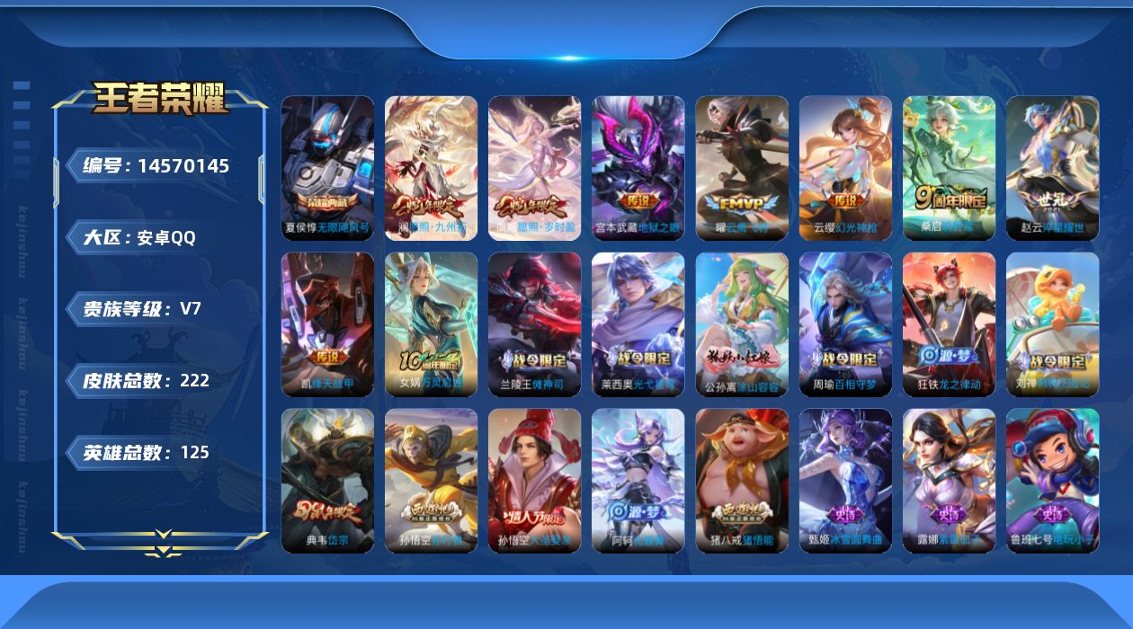 WZQM3436134王者荣耀账号详情图17