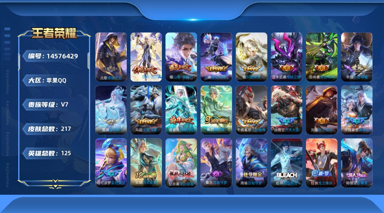 WZQM3436530王者荣耀账号详情图16