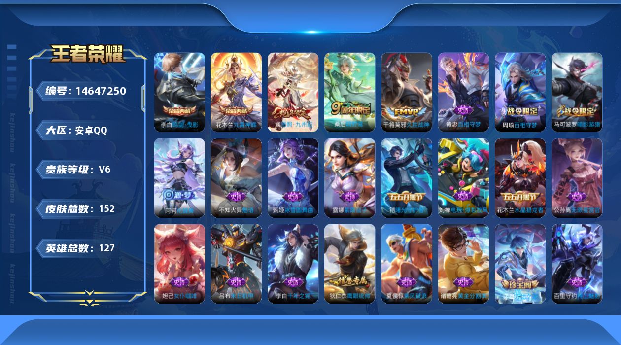 WZQM3441983王者荣耀账号详情图14