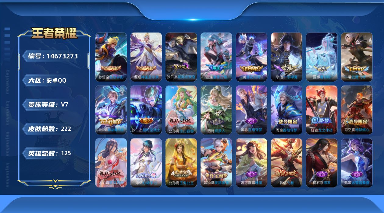 WZQM3443728王者荣耀账号详情图19