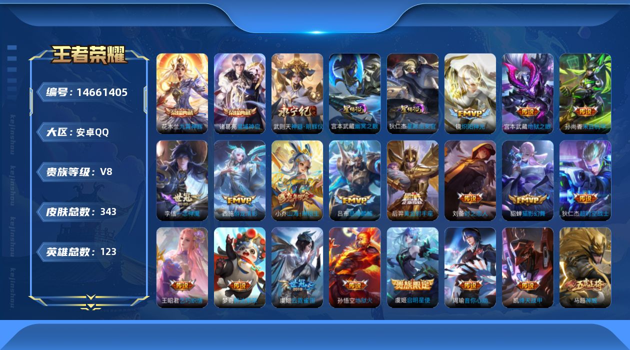 WZQM3443023王者荣耀账号详情图19