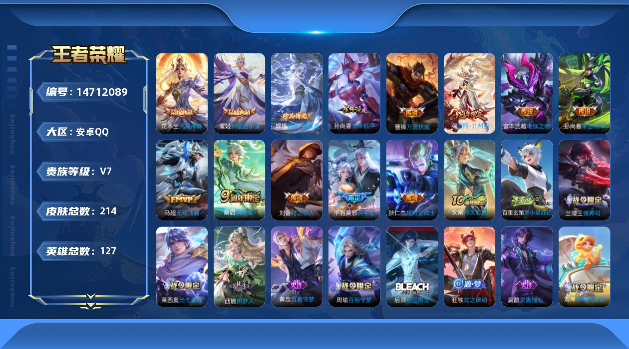 WZQM3447689王者荣耀账号详情图21