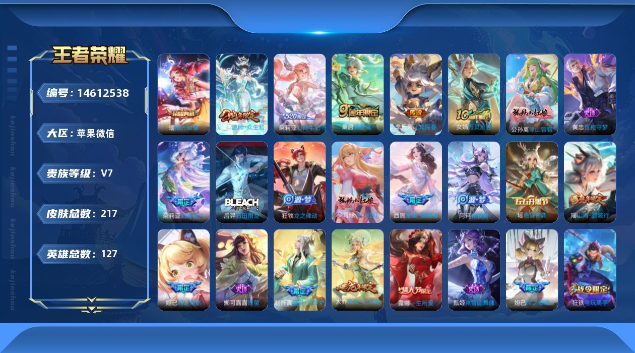 WZQM3447005王者荣耀账号详情图15