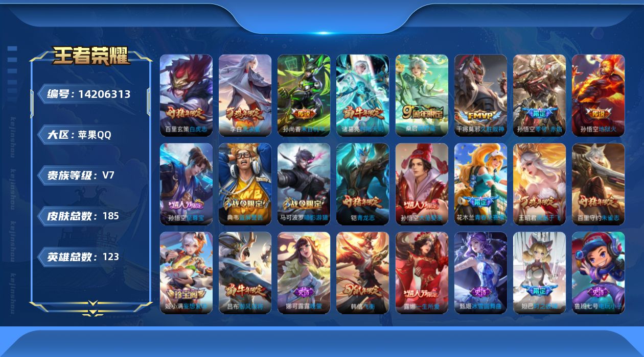 WZQM3397865王者荣耀账号详情图10