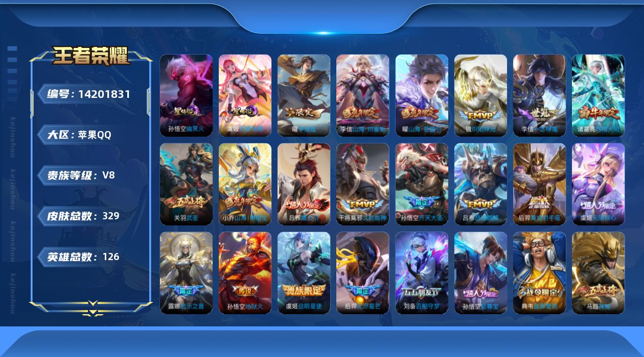 WZQM3397530王者荣耀账号详情图13