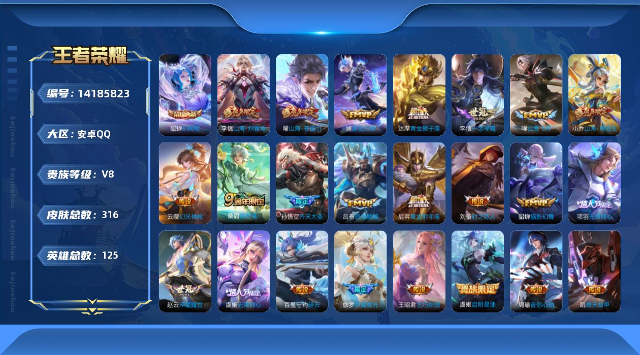 WZQM3396686王者荣耀账号详情图17