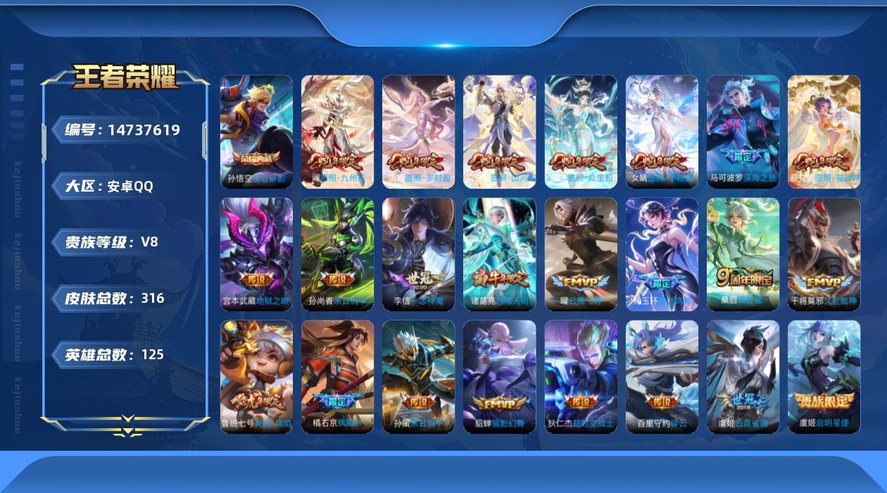 WZQM3450035王者荣耀账号详情图19