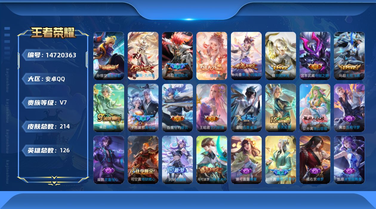 WZQM3448655王者荣耀账号详情图16