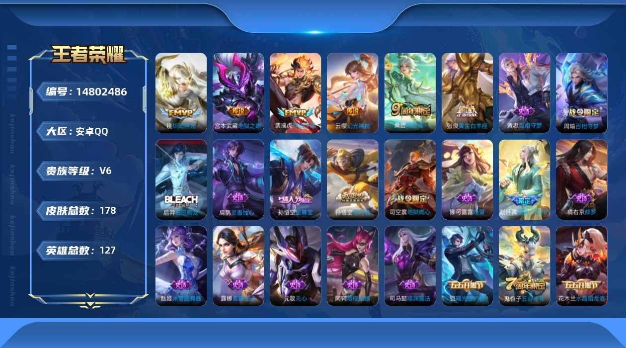 WZQM3458434王者荣耀账号详情图14