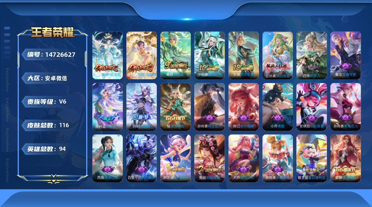 WZQM3457606王者荣耀账号详情图13