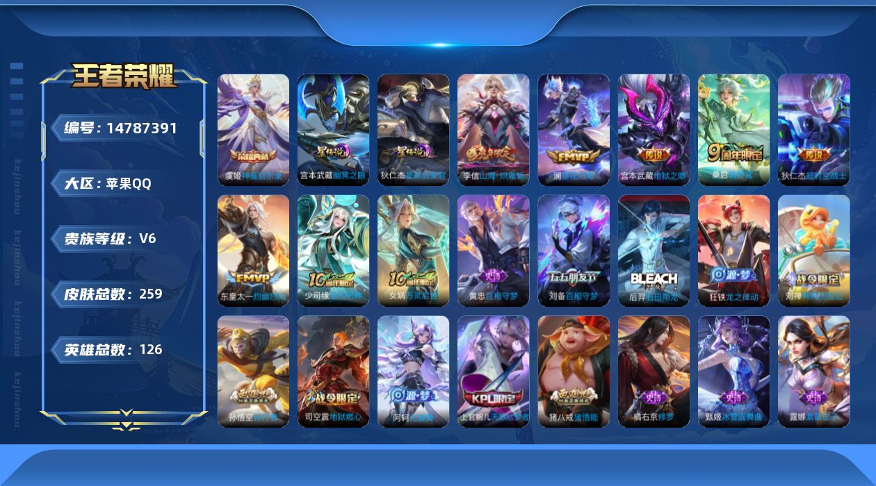 WZQM3457369王者荣耀账号详情图17