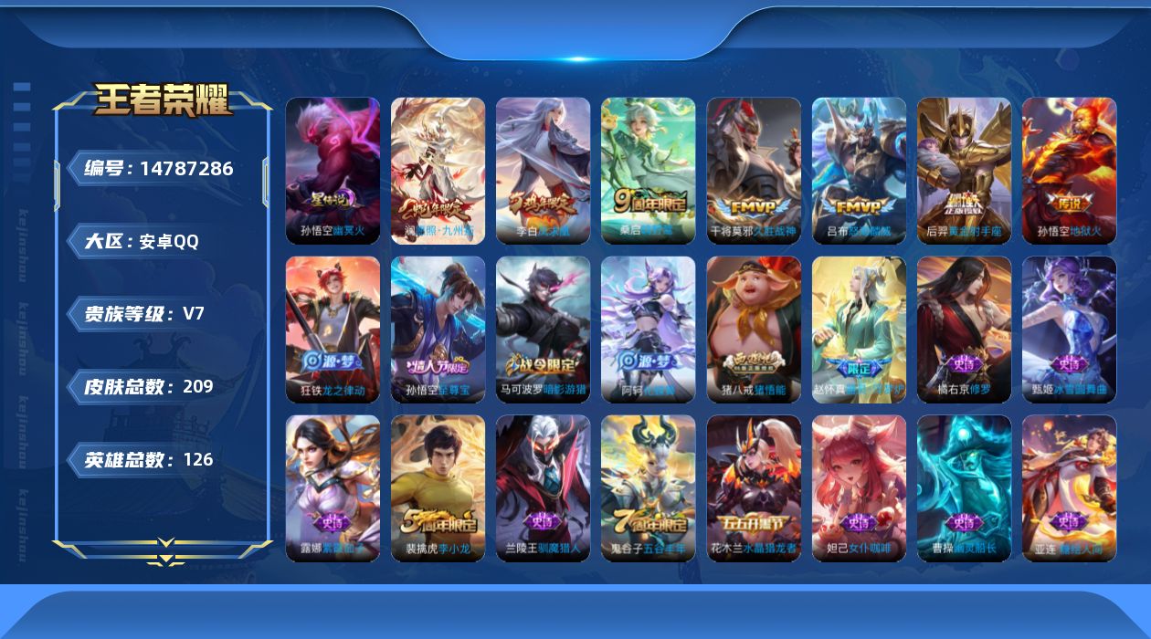 WZQM3466143王者荣耀账号详情图16