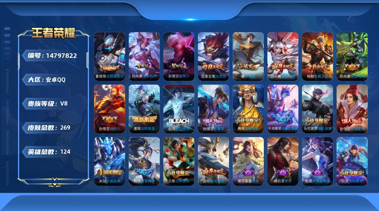 WZQM3458010王者荣耀账号详情图12