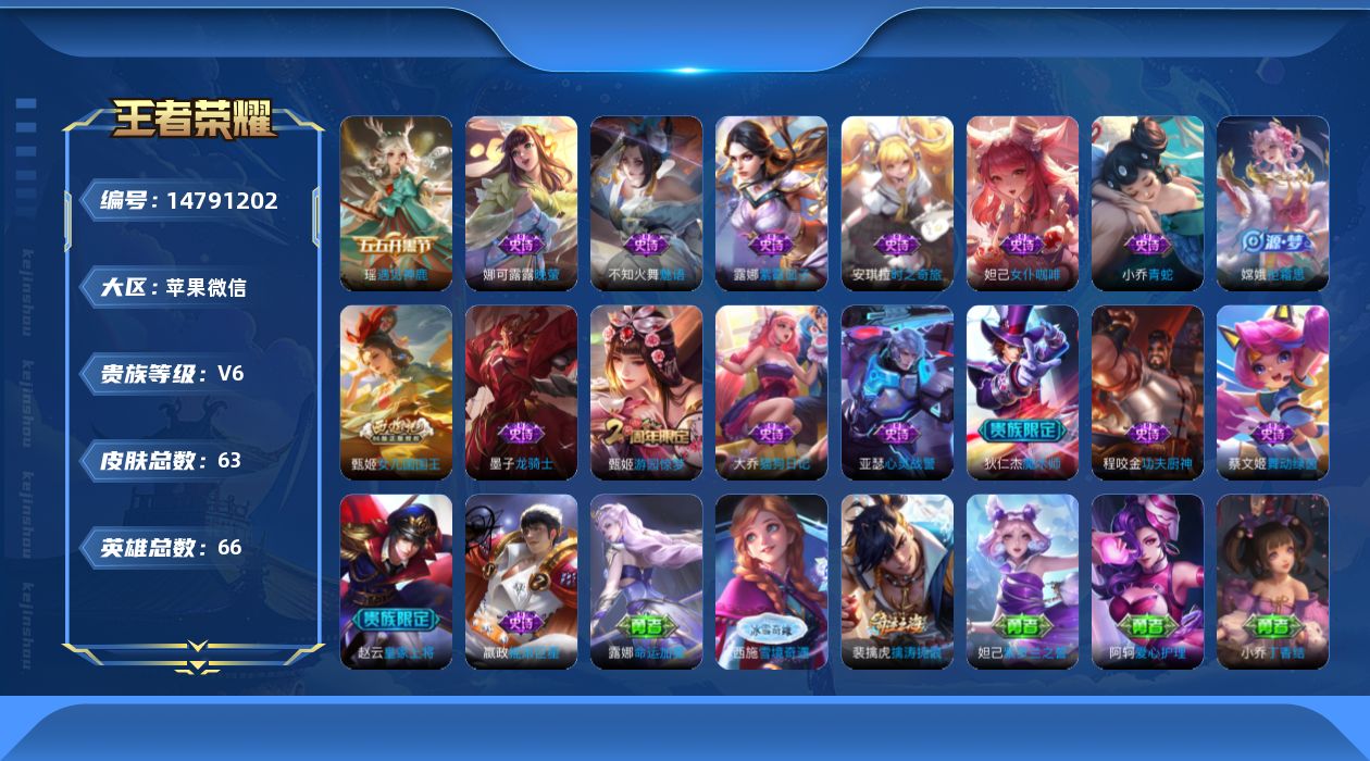 WZQM3457623王者荣耀账号详情图13