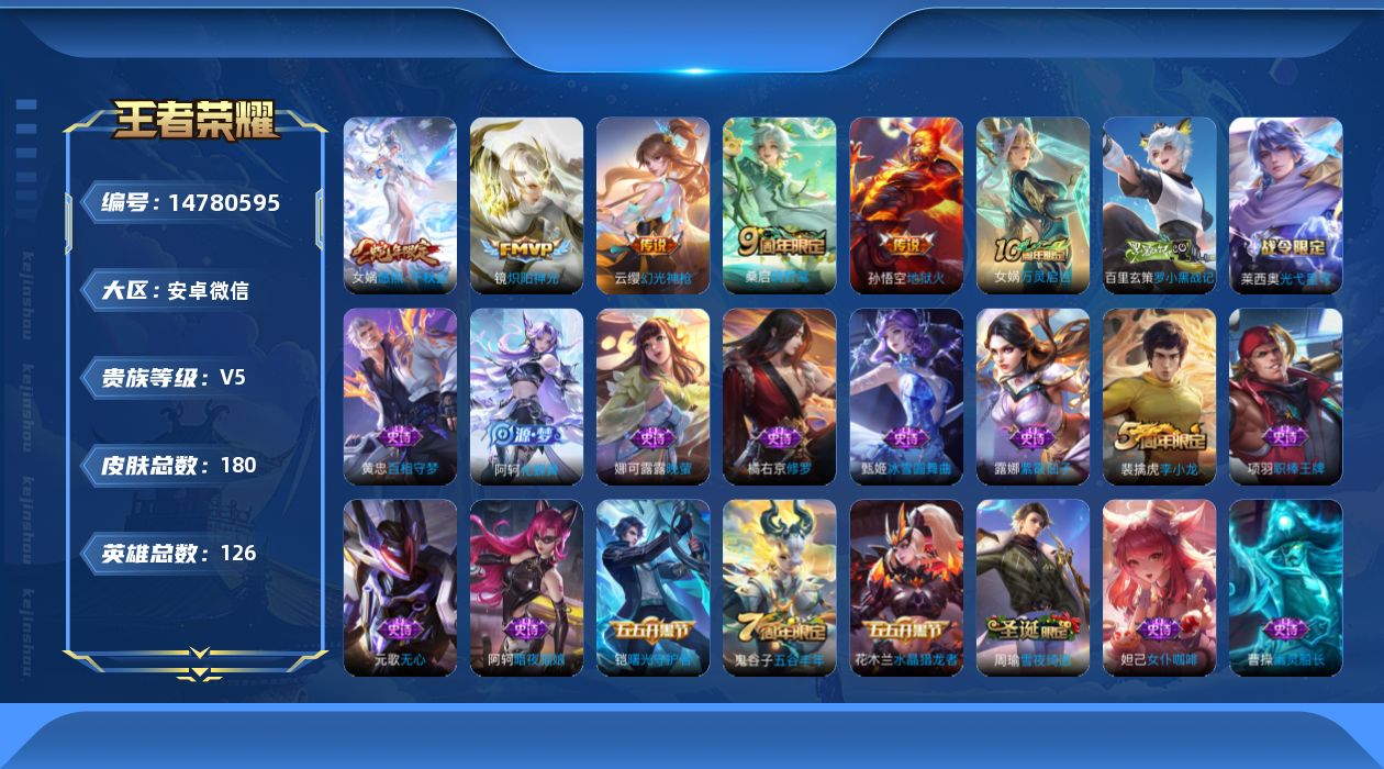 WZQM3456908王者荣耀账号详情图14