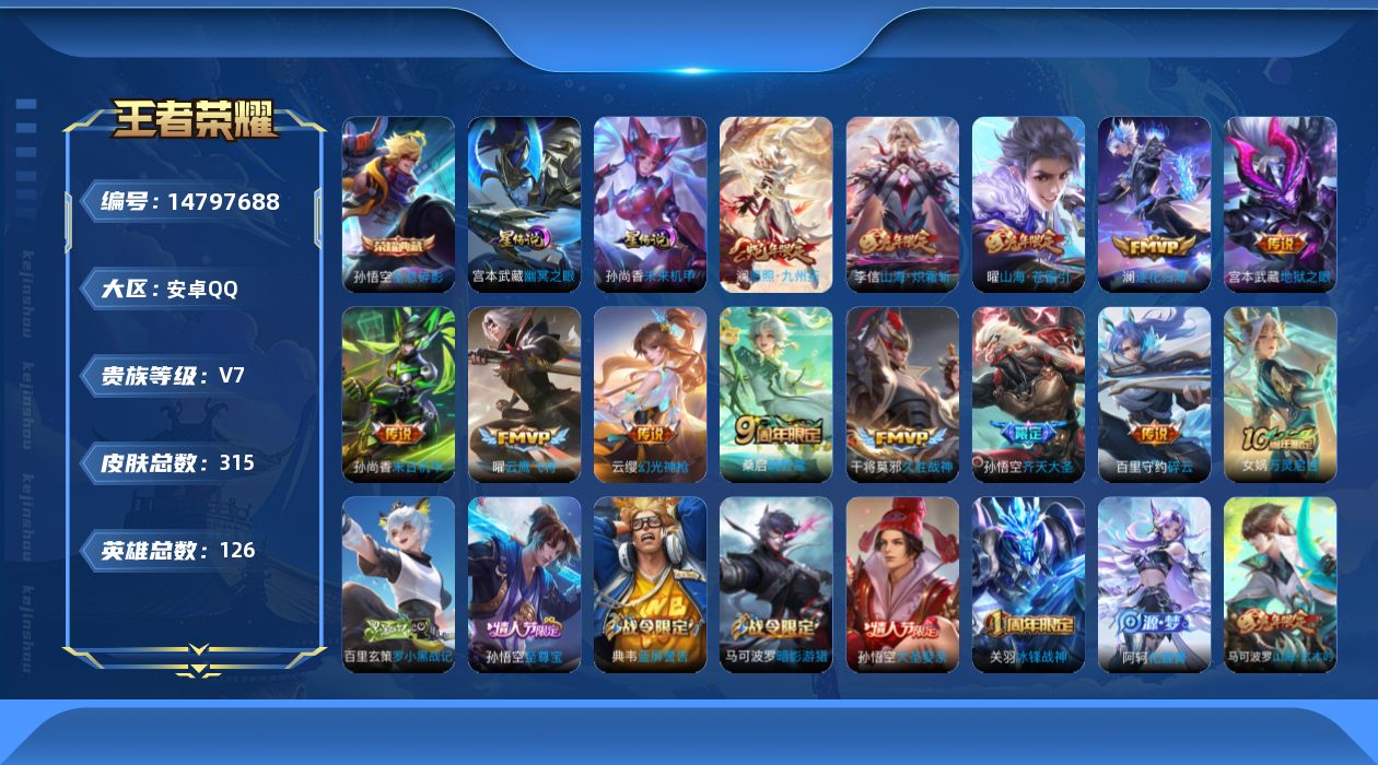 WZQM3457988王者荣耀账号详情图14