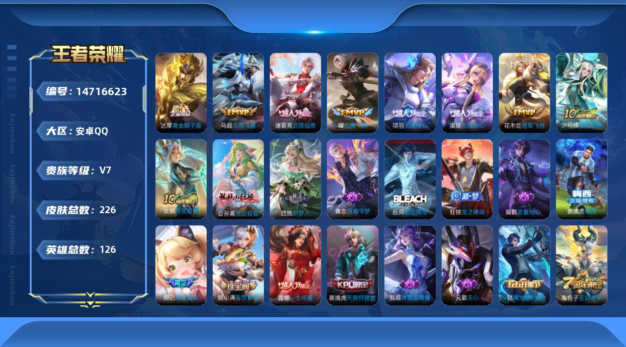 WZQM3456474王者荣耀账号详情图14