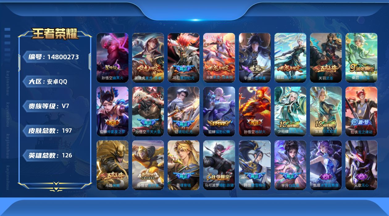 WZQM3466189王者荣耀账号详情图18