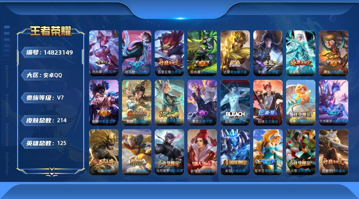 WZQM3466369王者荣耀账号详情图15