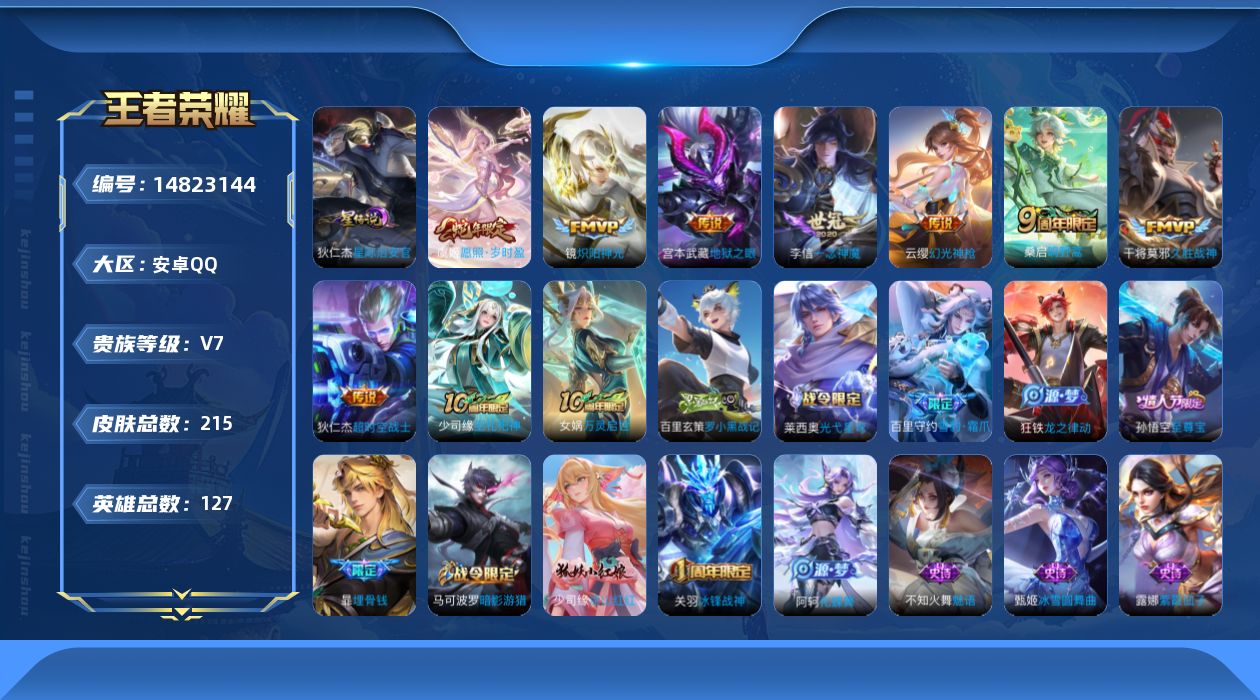 WZQM3466366王者荣耀账号详情图16