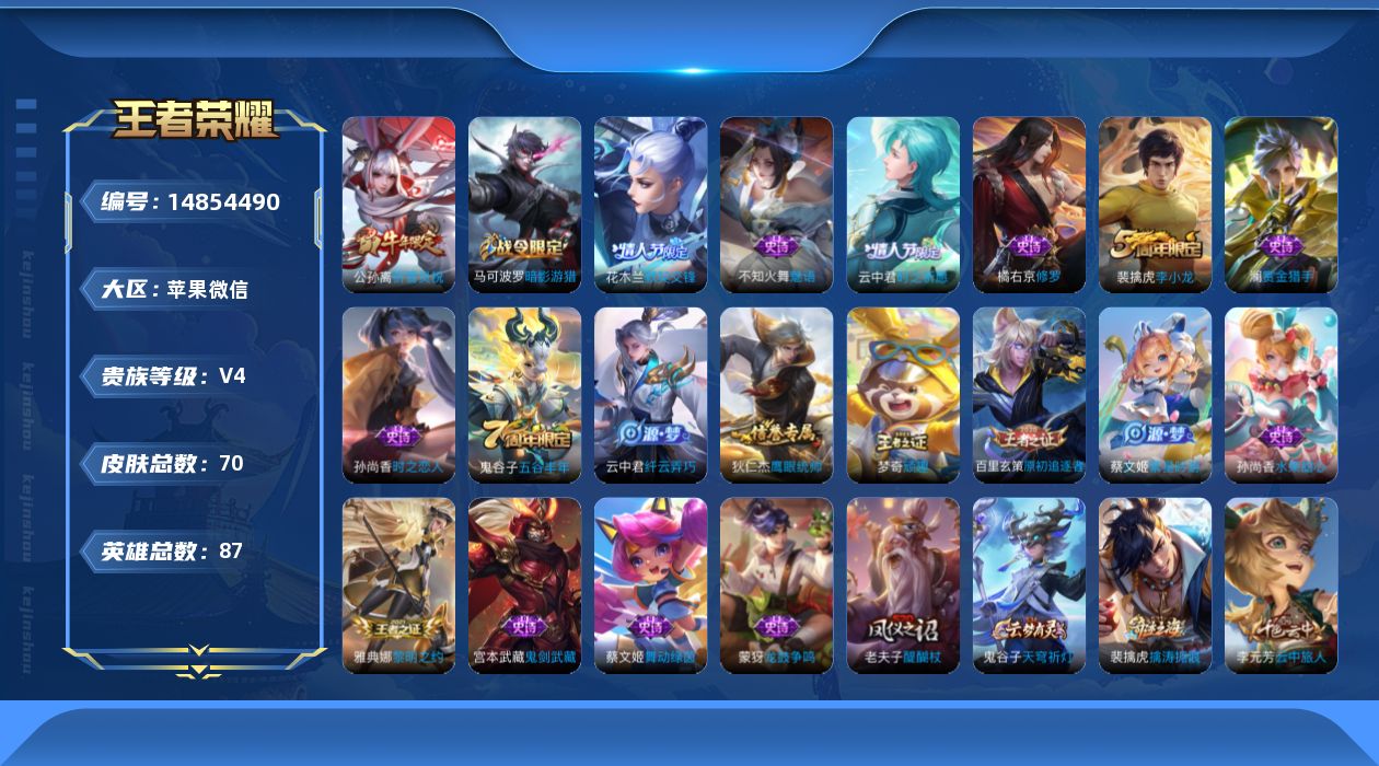 WZQM3463424王者荣耀账号详情图12