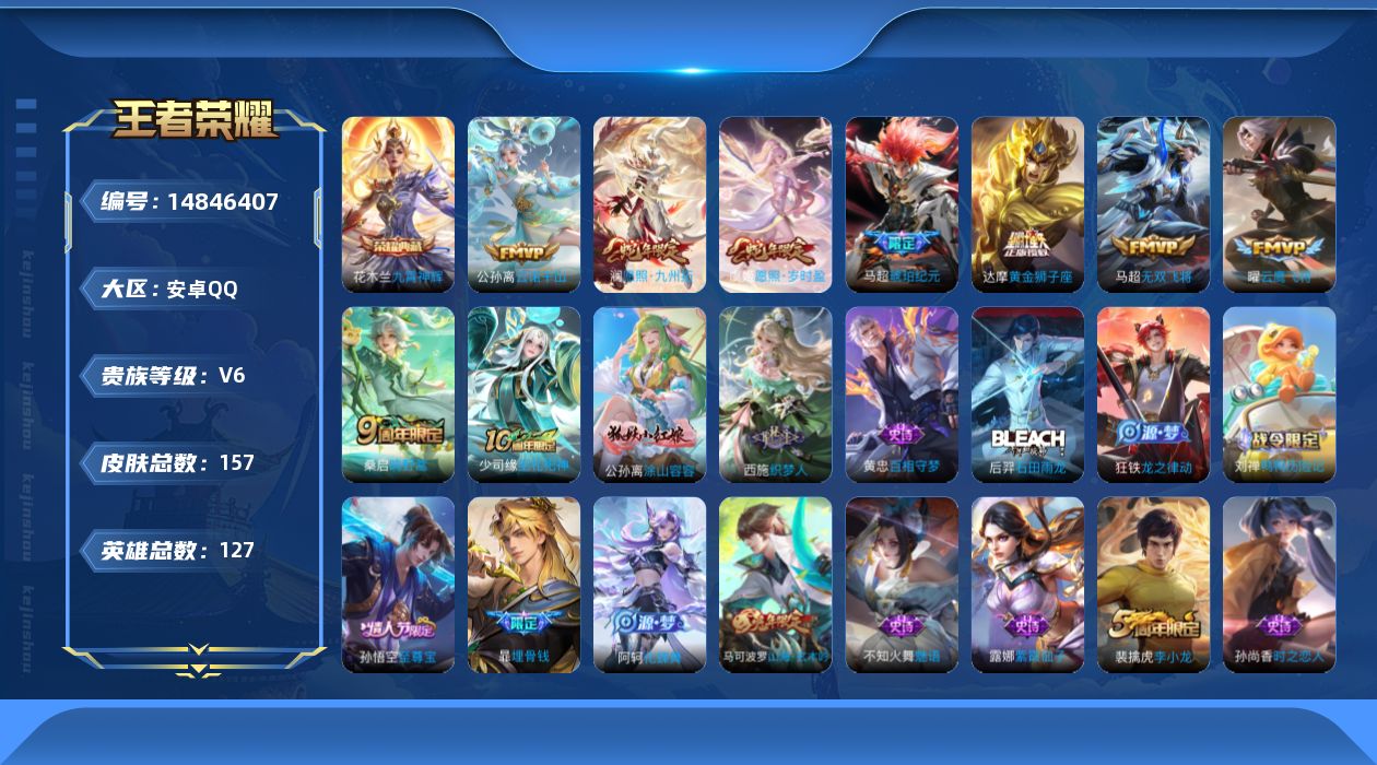 WZQM3463032王者荣耀账号详情图14